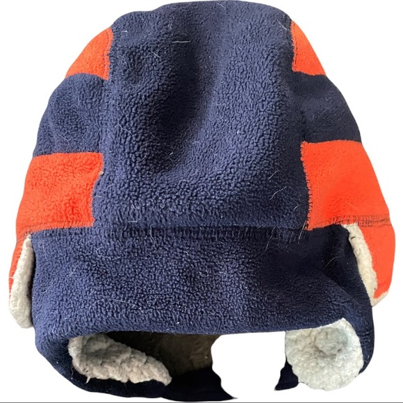 Toddler Boy’s Winter Trapper Hat Sherpa Blue and Orange Ear Flaps - Picture 5 of 5